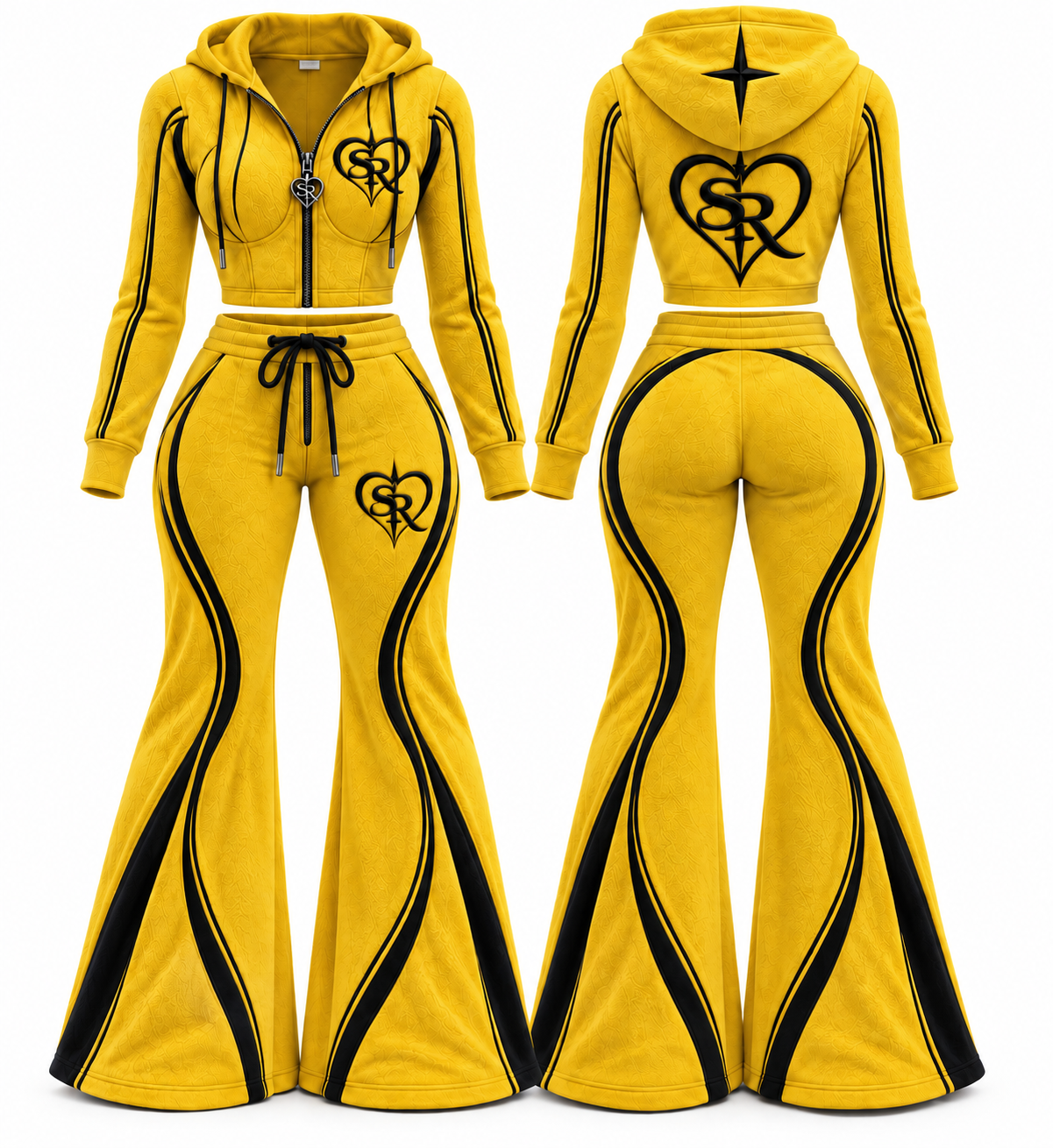 Yellow and black SORAW Curve Set SO BILL, front and back
